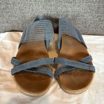 Skechers Slip Ins Cali Luxe Foam Beverlee Wedge Sandals Sz 8 Navy Summer Comfort Photo 2