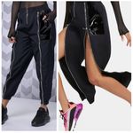 Nike  Sportwear Icon Clash Pants in Black Zippered Leg Pocket Detail Size M Photo 3