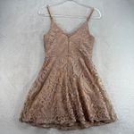 Windsor  Dress Party‎ Cocktail Lace V Neck Sleeveless Fit Flare Beige jrs Size 3 Photo 7