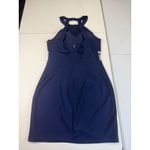 Sequin Hearts  Navy Blue Halter Mini Dress Party Cocktail Bodycon Glitter‎ S Photo 8