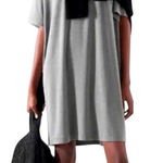 COS  Women's Gray T-Shirt‎ Dress Casual Short Sleeve Relaxed Fit Minimalist Small Photo 0