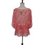 Coco Contours Silk Sheer Top Small Pink Boho Beach Coverup Festival Photo 3