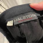 Vintage 70’s Halston American luxury midi skirt lined textured pockets Black Photo 3