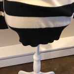 Milly  Cream & Black Striped V Neck Sweater Photo 3