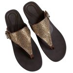 NWOT Aetrex Kate Shimmery Gold Wedge Sandals Size 10 Photo 1