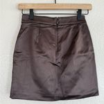 Aritzia Wilfred Patio Satin Mini Skirt in Rich Mocha Brown size 00 $98 Photo 8