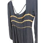 La Lavon Navy Blue Square Neck Ric Rac Trim Tiered Maxi Dress Size L Black Size L Photo 2