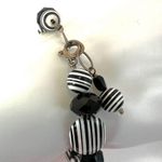 Sterling silver black and white stripe beaded bracelet Black Photo 2