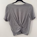 Lululemon  Crescent Tee Heathered Medium Grey Twist-Front Knot Crop Size 6 Small Photo 1