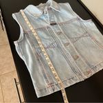 Marithe Francois Girbaud denim jeans and buttondown sleeveless vest SET, sz L/8 Blue Photo 10