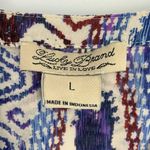 Lucky Brand  | Large | Tribal Print Tie Front Button Down Short Sleeve Top Photo 3