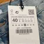 ZARA Rhinestone Fireworks Blue Denim Ripped Jean Shorts Sz 40/ US 8 Photo 6