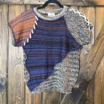 Vintage Midnight Blues Patchwork Sweater Brown Photo 0