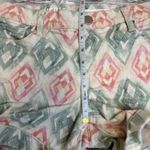 DKNY Jeans Women's Boyfriend Denim Shorts Aztec Cream Pink Green 14 Stretch Cuff Photo 10