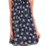 Joie  Dress Womens L Thelen Baltic Swing Trapeze Chiffon High Neck Lined Blue Photo 13