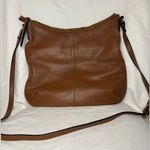 Clarks Pebbled Brown Faux Leather Large Crossbody Shoulder Purse Photo 1