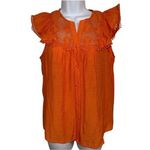 Nanette Lepore Citrus Blast Flutter Sleeve Eyelet Starburst Detail EUC Small Photo 1