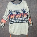 Free People Medium Palm Breeze Oversized palm tree ruched 3/4 sleeves sweater Photo 6