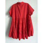 Cato ‎ Shirt Dress Women’s 18-20W Red Cotton Button Front Hi-Low Hem Short Sleeve Photo 1