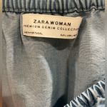 ZARA Woman Soft Off The Shoulder Denim Flowing Puff Sleeves Dress Photo 5