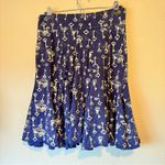 Effie’s Heart Blue Key Print Circle Skirt Women XL Retro Pinup Rockabilly Modest Photo 3