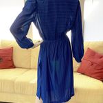 Vintage 90s NOS Sheer Pinstriped Secretary Day Dress S/M Blue Size M Photo 1