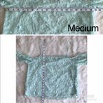 Hinge Lace Mesh Cold Shoulder Tank Top Spaghetti Strap Mint Green Medium New Photo 5