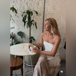 ZARA  NWT ombré tie dye beige brown white midi maxi dress with side slit Photo 2