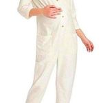 The Nines by HATCH Maternity Button Down Jumpsuit Womens Ivory Size Small White Photo 0