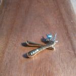 Simulated White Diamond Stainless Steel and Brass Earrings Photo 10