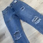Princess Polly  Women's Distressed Destroyed Straight Leg Light Denim Jeans Sz 8 Photo 2