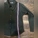 Bill Blass vintage  jeans dark Green Button-Up Shirt faux suede M Photo 4