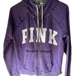 Victoria's Secret Vintage PINK Victoria Secret Full Zip Hoodie Purple White Women's Size Large Photo 0