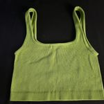 ZARA  Ribbed‎ Square Neck Green Cropped Tank Top M-L Photo 1