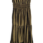 Allison Taylor TAYLOR Women's Olive Green Velvet Sequin Tiered Shirred Maxi Dress Size XS Photo 0