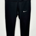 Nike Dri-Fit Black Power Essential 3/4 Cropped Leggings Fitted Capri Women Small Photo 0