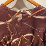 Talbots Cute classic chocolate brown silk equestrian horse bait tie waist midi dress Photo 9