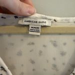 American Eagle  White Mini Dress Dainty Blue Floral Size Medium Photo 4