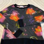 Brodie Women’s Multicolor Peace & Love Cashmere Sweater Size XS Black Photo 0