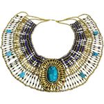 Ancient Egyptian Revival Beaded Scarab Collar
Necklace Handmade Statement Piece Gold Photo 11