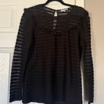 Parker  Long Sheer Sleeve Ruffle Top Blouse Photo 0