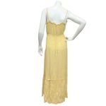 Gypsy  & Jade Women’s Med Tiered Maxi Yellow Floral Print Spaghetti Strap Dress Photo 6