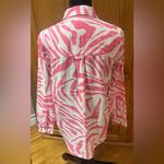 Rails  Ellis Tiger Organic Cotton Gauze Button Down Shirt Pink & White Size Small Photo 11