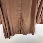Thakoon Womens Brown Mini Shirt Dress Long Sleeve Collared Asymmetrical Designer Size 10 Photo 3
