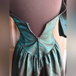 Vintage 80s Dance Allure taffeta bow midi formal dress, size small Blue Photo 5