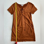 Patrons of Peace Brown Faux Suede Short Sleeve Dress XS Photo 4