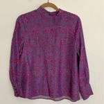 Apiece Apart  Sez Pintuck Purple floral Silk Blouse size 4 Photo 2