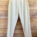 Tommy Hilfiger Ivory Pinstripe Linen Cropped Dress Pants Size 12 Photo 1