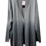 Maggie Barnes  Sz 3X Flowy Open Cardigan‎ Sweater One Button Metallic Classic NWT Photo 0