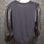 Willa story Eloise Sweater With Faux Leather Sleeves Black Photo 1